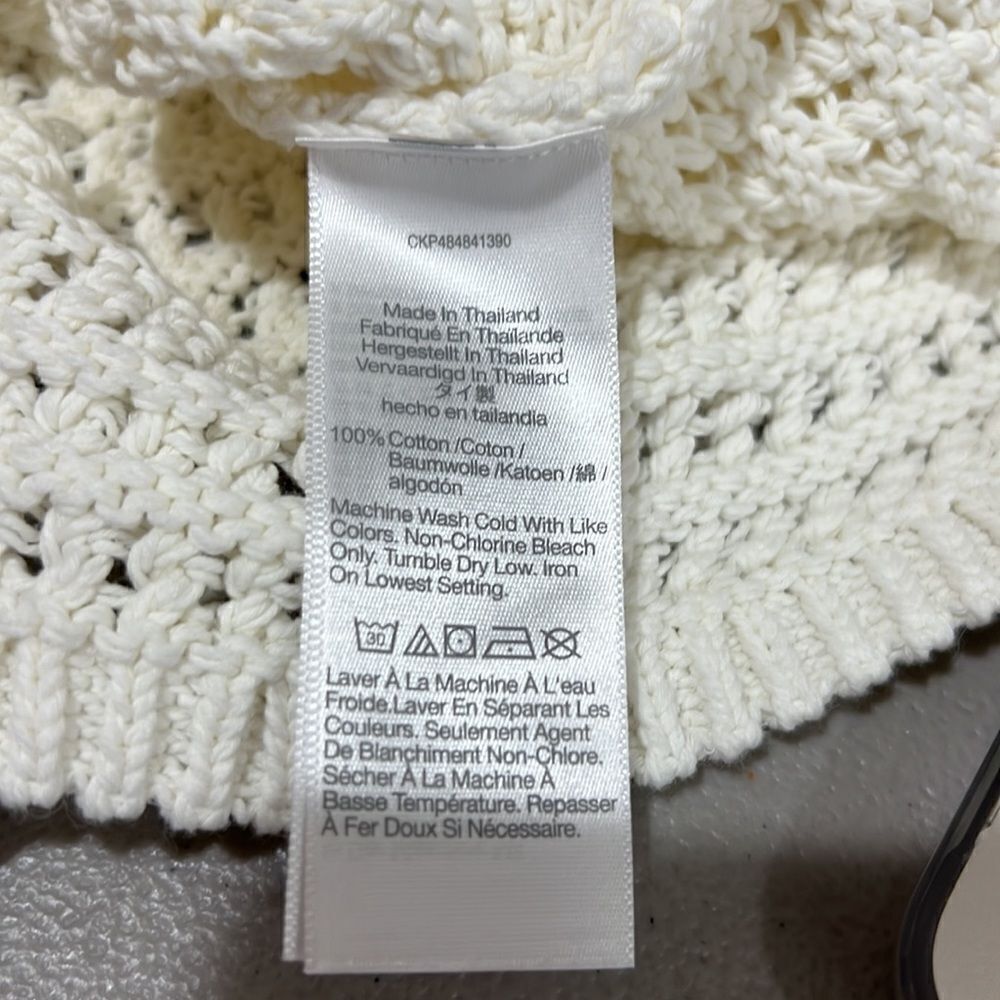 Madewell Crochet-Knit Crewneck Sweater Tank in Bright Ivory NWT size xs - Picture 10 of 11